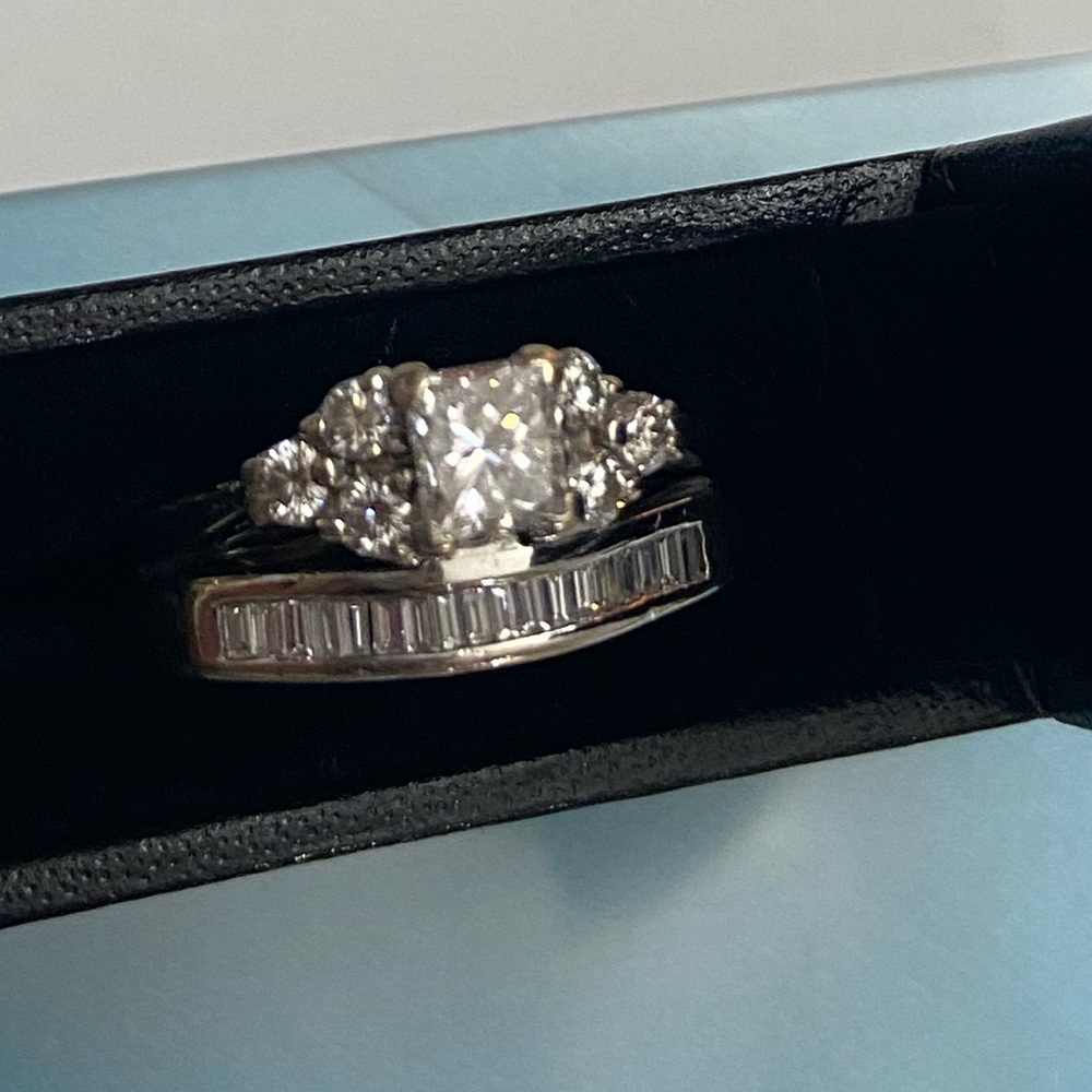 Bashoura Wedding Set - .70 Princess Center Stone